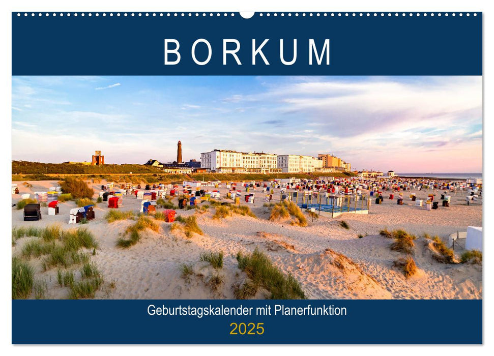 BORKUM Geburtstagskalender mit Planerfunktion (CALVENDO Wandkalender 2025)