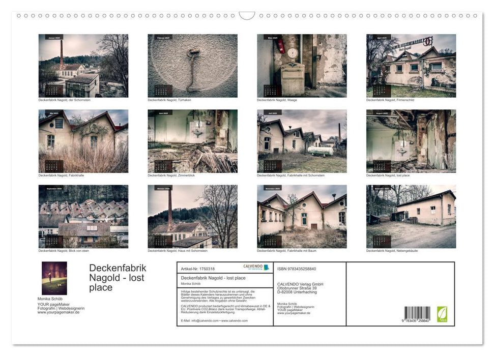 Deckenfabrik Nagold - lost place (CALVENDO Wandkalender 2025)