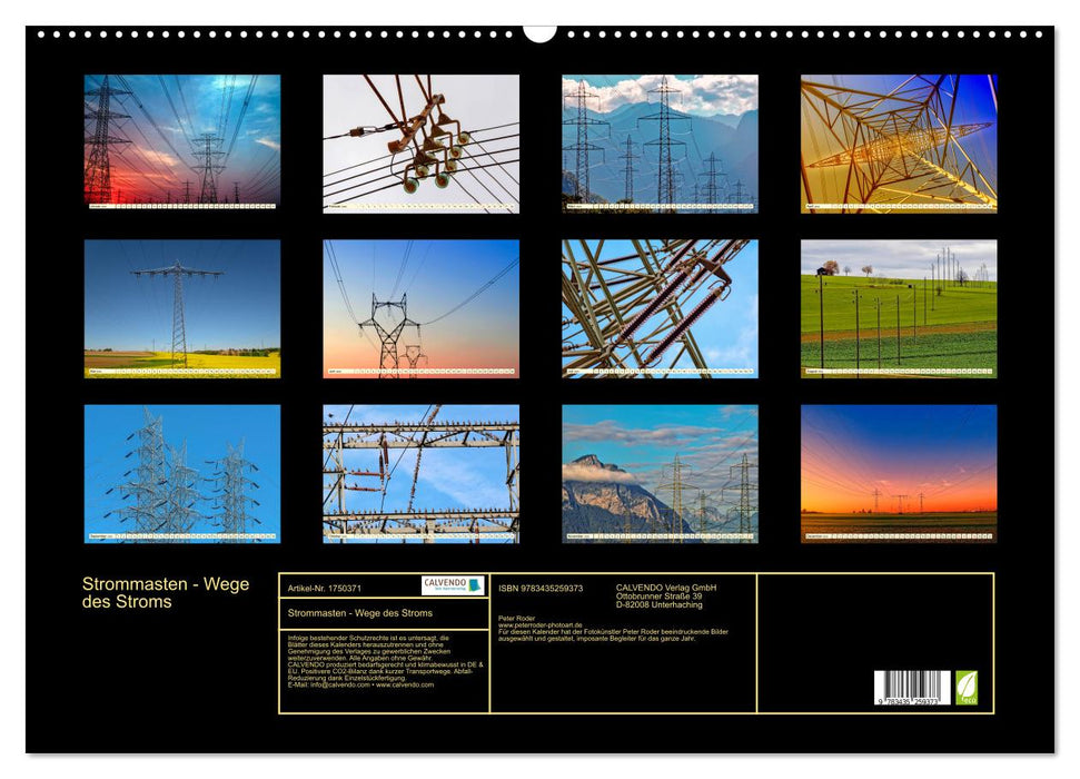 Strommasten - Wege des Stroms (CALVENDO Wandkalender 2025)