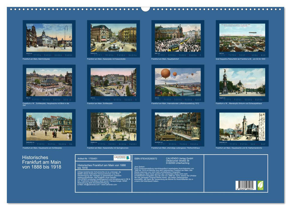 Historisches Frankfurt am Main von 1888 bis 1918 (CALVENDO Wandkalender 2025)