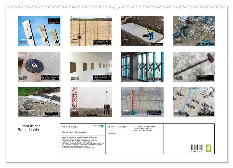 Humor in der Bauindustrie (CALVENDO Wandkalender 2025)