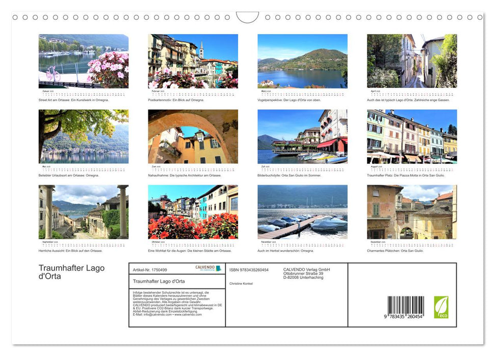 Traumhafter Lago d'Orta (CALVENDO Wandkalender 2025)