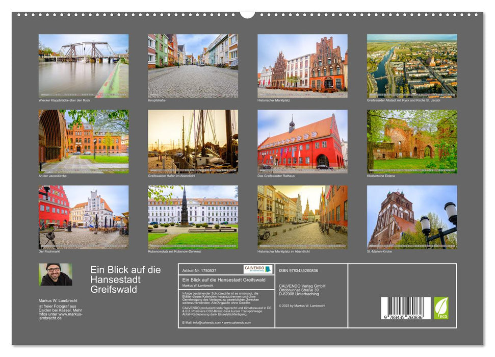 Ein Blick auf die Hansestadt Greifswald (CALVENDO Premium Wandkalender 2025)