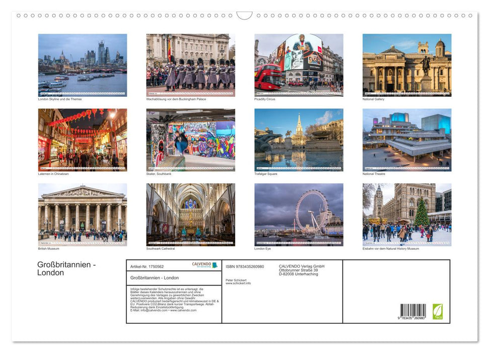 Großbritannien - London (CALVENDO Wandkalender 2025)