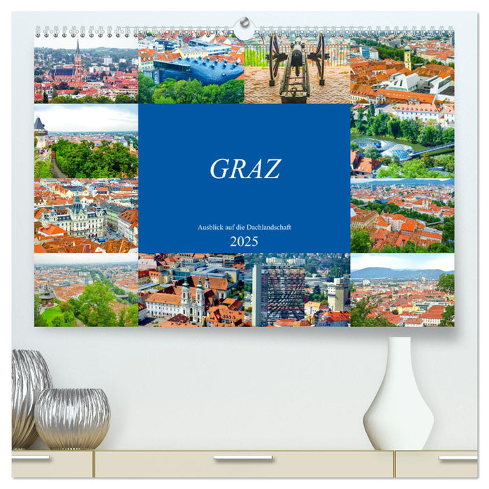 Graz - Ausblick auf die Dachlandschaft (CALVENDO Premium Wandkalender 2025)