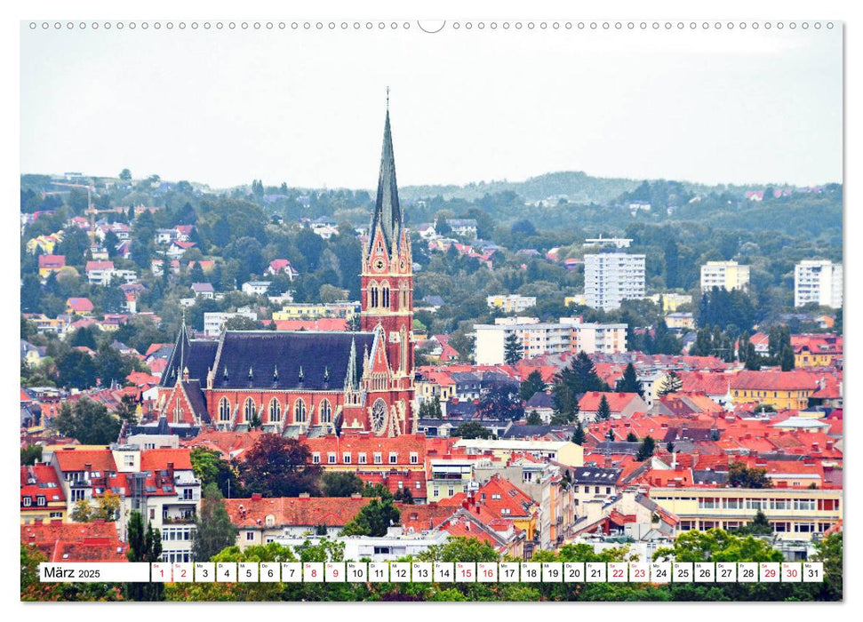 Graz - Ausblick auf die Dachlandschaft (CALVENDO Premium Wandkalender 2025)