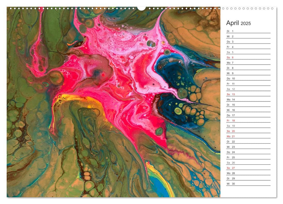 Abstract World - abstrakte Kunst in Acrylfließtechnik (CALVENDO Premium Wandkalender 2025)