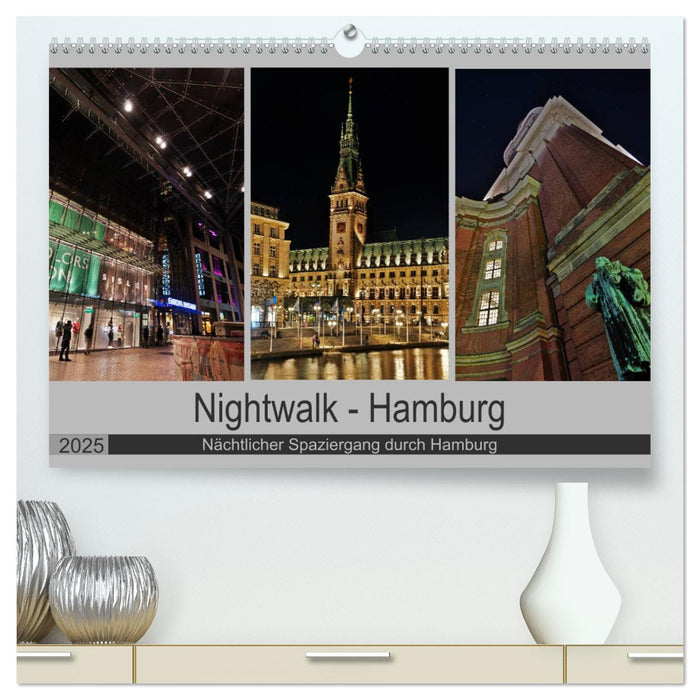 Nightwalk - Hamburg (CALVENDO Premium Wandkalender 2025)