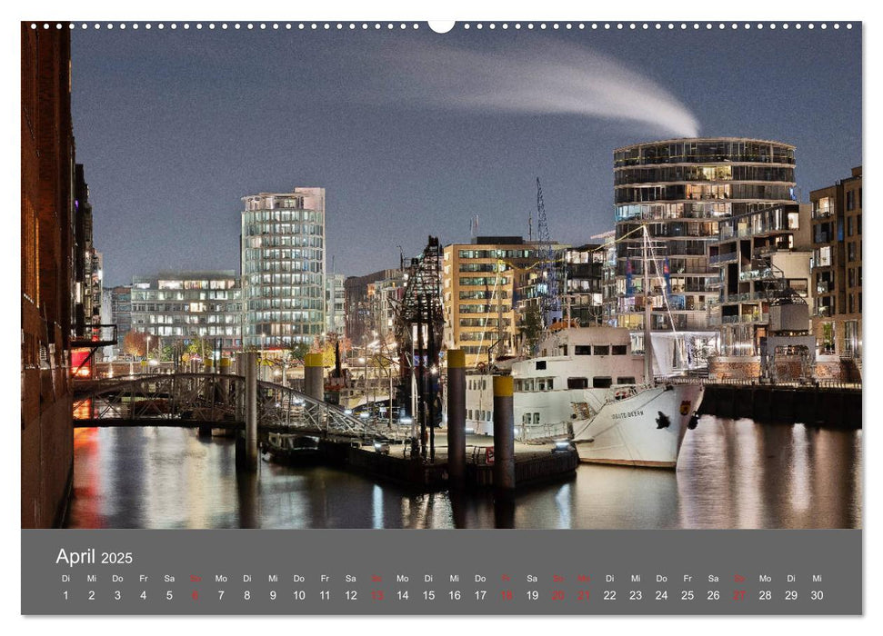 Nightwalk - Hamburg (CALVENDO Premium Wandkalender 2025)