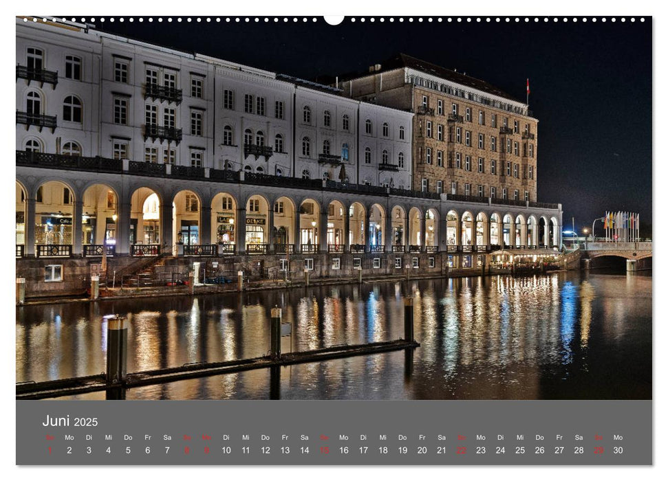 Nightwalk - Hamburg (CALVENDO Premium Wandkalender 2025)