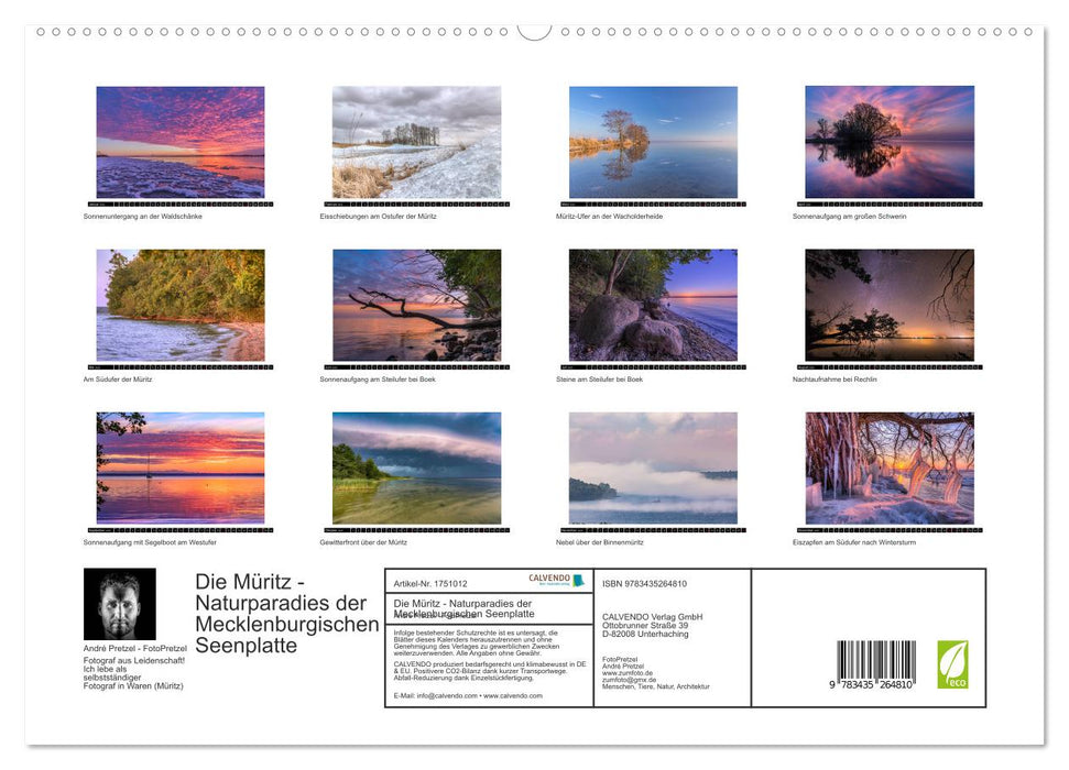 Die Müritz - Naturparadies der Mecklenburgischen Seenplatte (CALVENDO Premium Wandkalender 2025)