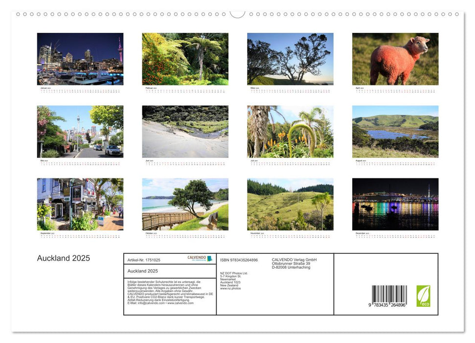 Auckland 2025 (CALVENDO Premium Wandkalender 2025)