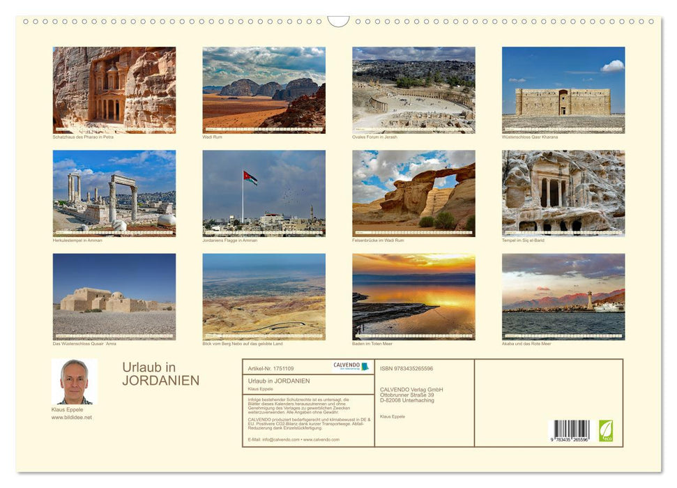 Urlaub in JORDANIEN (CALVENDO Wandkalender 2025)