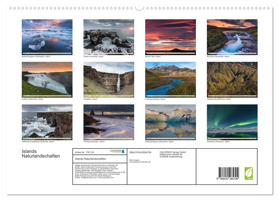 Islands Naturlandschaften (CALVENDO Premium Wandkalender 2025)