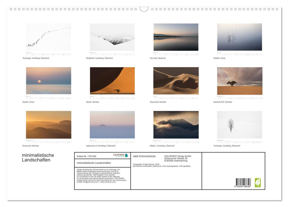 minimalistische Landschaften (CALVENDO Wandkalender 2025)