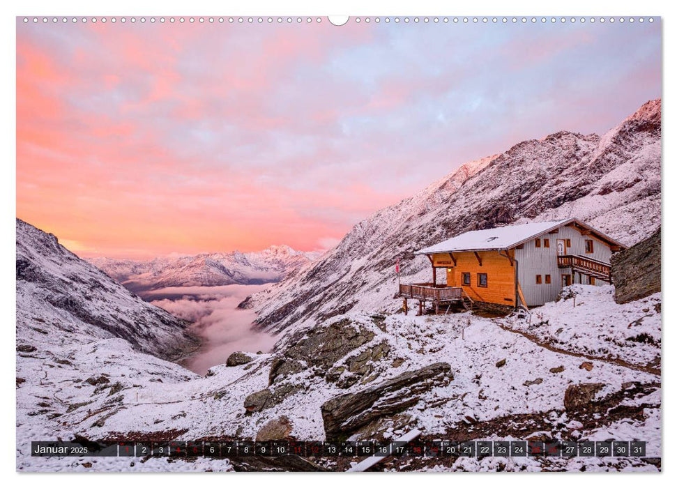 Hüttenzauber: Berghütten in den Alpen (CALVENDO Premium Wandkalender 2025)