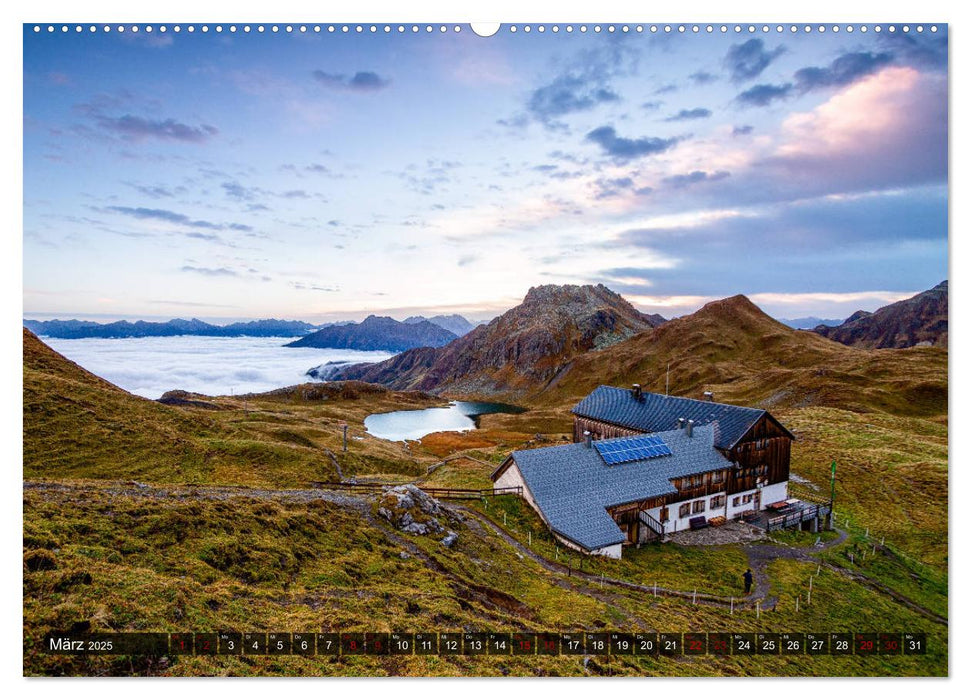 Hüttenzauber: Berghütten in den Alpen (CALVENDO Premium Wandkalender 2025)