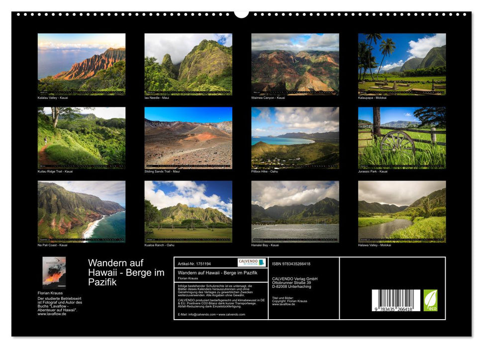 Wandern auf Hawaii - Berge im Pazifik (CALVENDO Premium Wandkalender 2025)