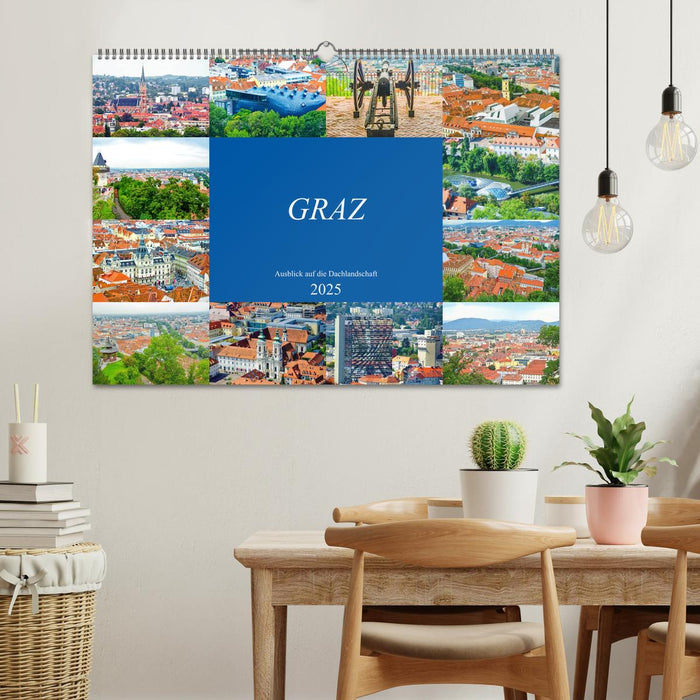 Graz - Ausblick auf die Dachlandschaft (CALVENDO Wandkalender 2025)