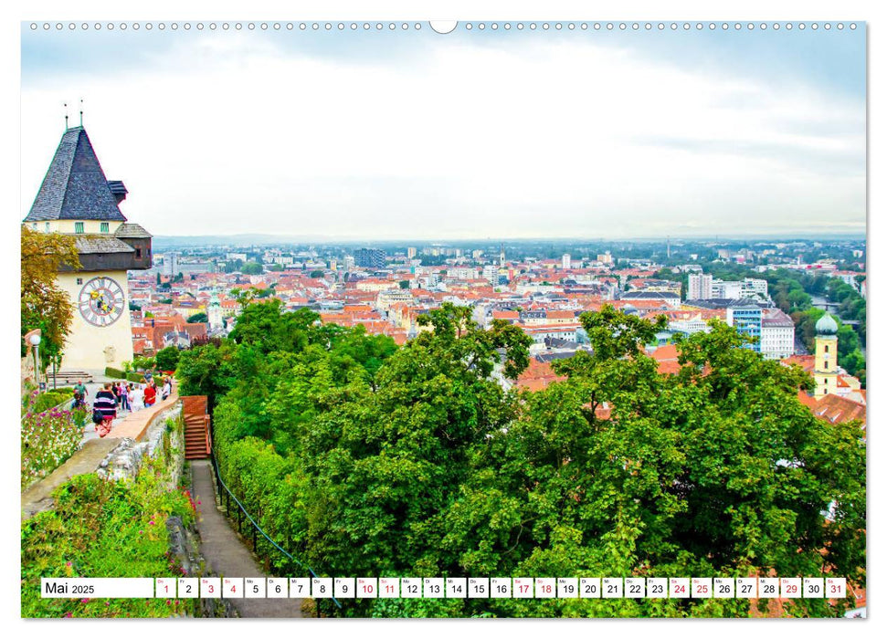 Graz - Ausblick auf die Dachlandschaft (CALVENDO Wandkalender 2025)