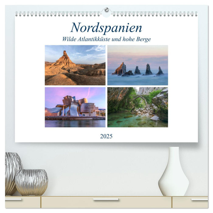 Nordspanien, wilde Atlantikküste und hohe Berge (CALVENDO Premium Wandkalender 2025)