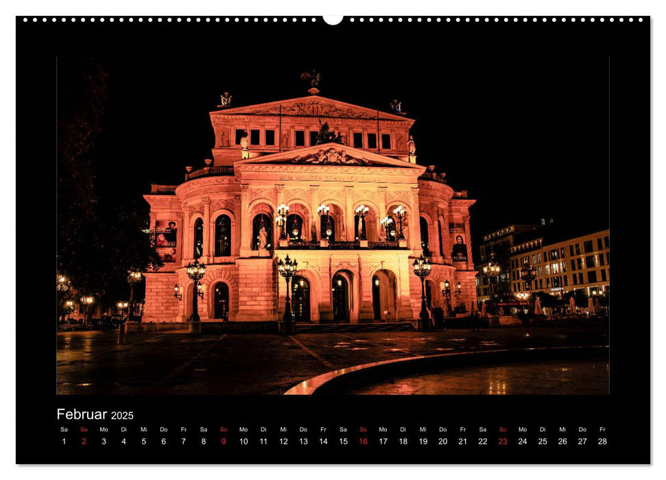 Frankfurt bei Nacht 2025 (CALVENDO Premium Wandkalender 2025)