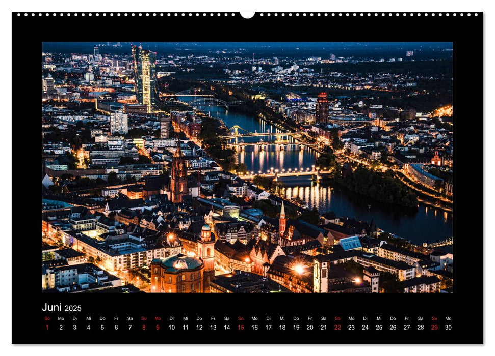 Frankfurt bei Nacht 2025 (CALVENDO Premium Wandkalender 2025)