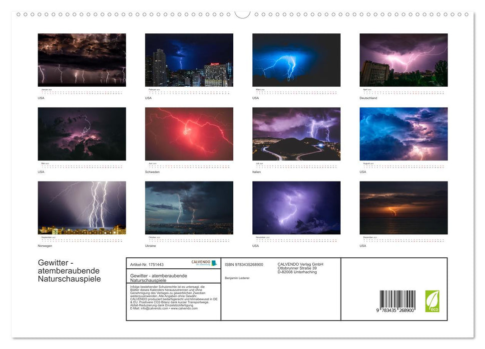 Gewitter - atemberaubende Naturschauspiele (CALVENDO Premium Wandkalender 2025)