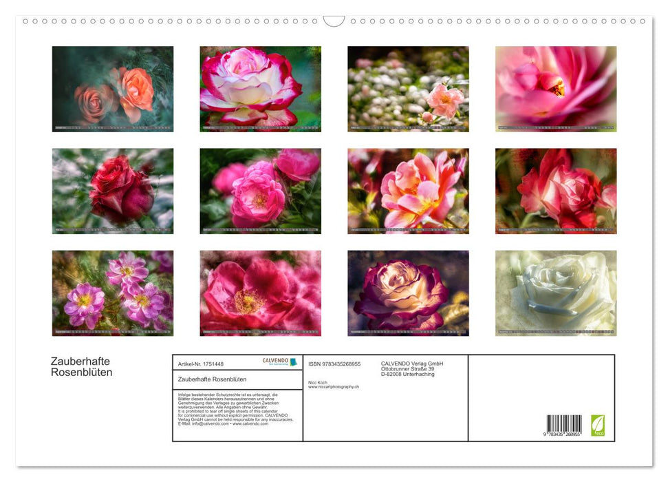 Zauberhafte Rosenblüten (CALVENDO Wandkalender 2025)