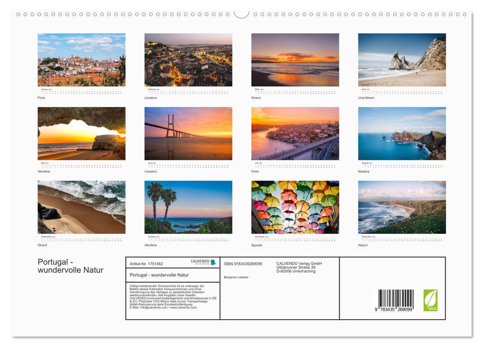 Portugal - wundervolle Natur (CALVENDO Premium Wandkalender 2025)