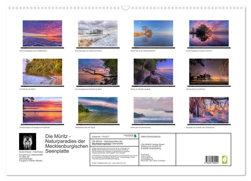 Die Müritz - Naturparadies der Mecklenburgischen Seenplatte (CALVENDO Wandkalender 2025)