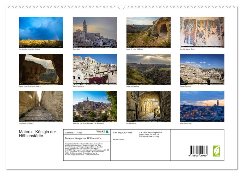 Matera - Königin der Höhlenstädte (CALVENDO Premium Wandkalender 2025)