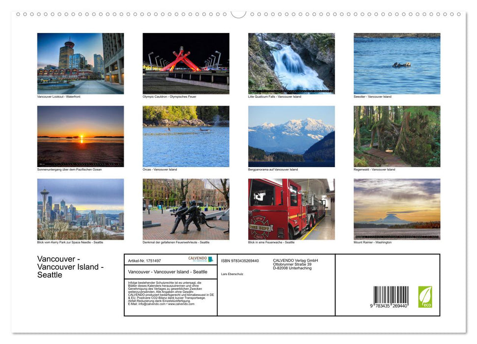 Vancouver - Vancouver Island - Seattle (CALVENDO Premium Wandkalender 2025)