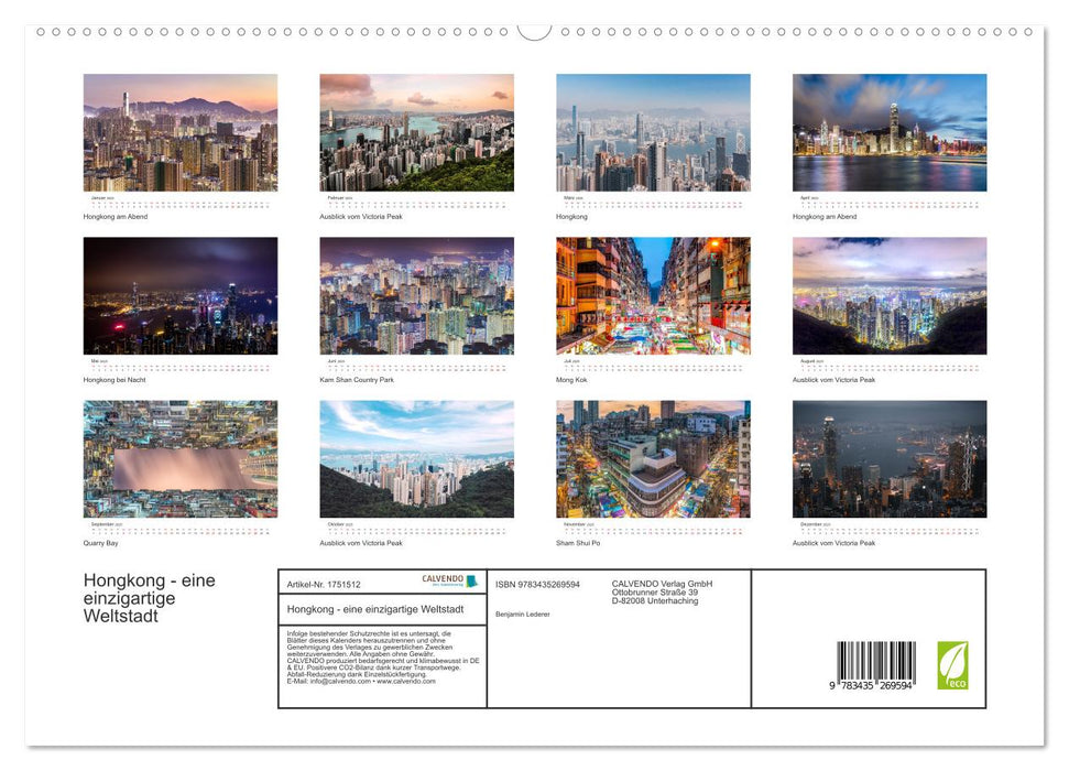 Hongkong - eine einzigartige Weltstadt (CALVENDO Premium Wandkalender 2025)