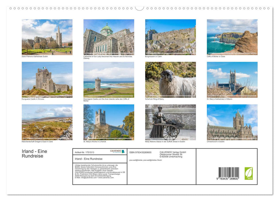 Irland - Eine Rundreise (CALVENDO Premium Wandkalender 2025)