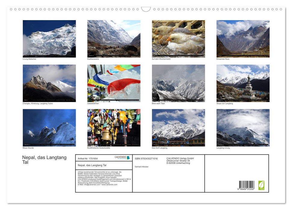 Nepal, das Langtang Tal (CALVENDO Wandkalender 2025)