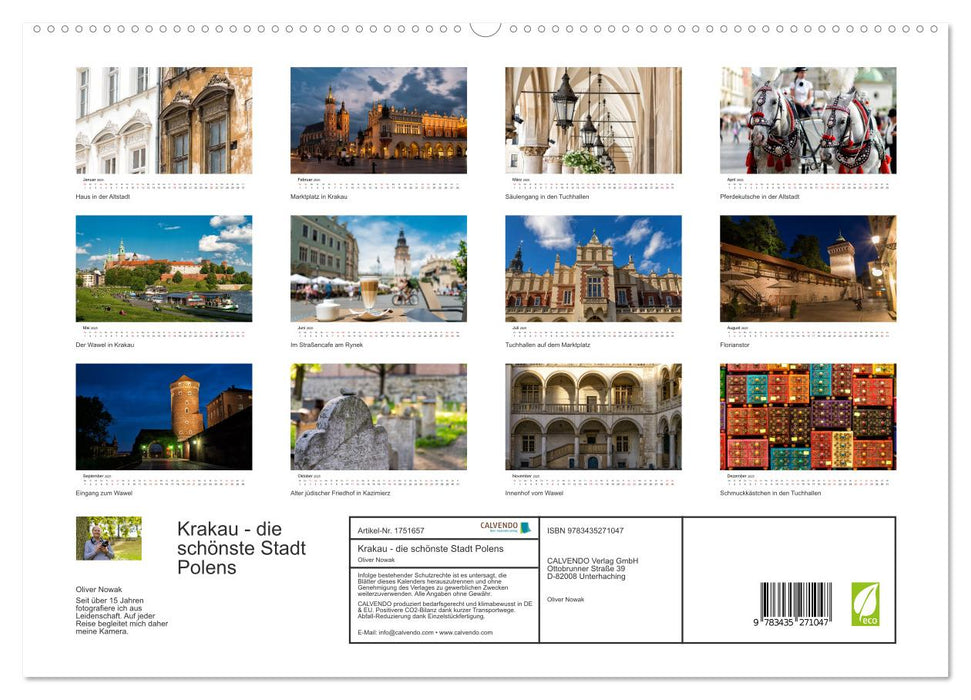 Krakau - die schönste Stadt Polens (CALVENDO Premium Wandkalender 2025)