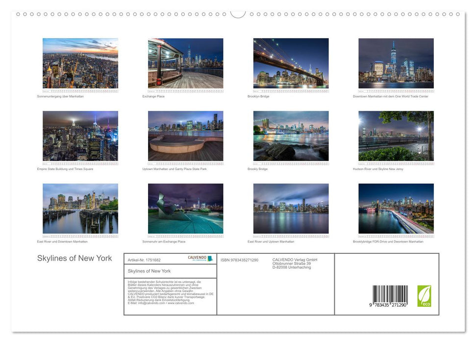 Skylines of New York (CALVENDO Premium Wandkalender 2025)