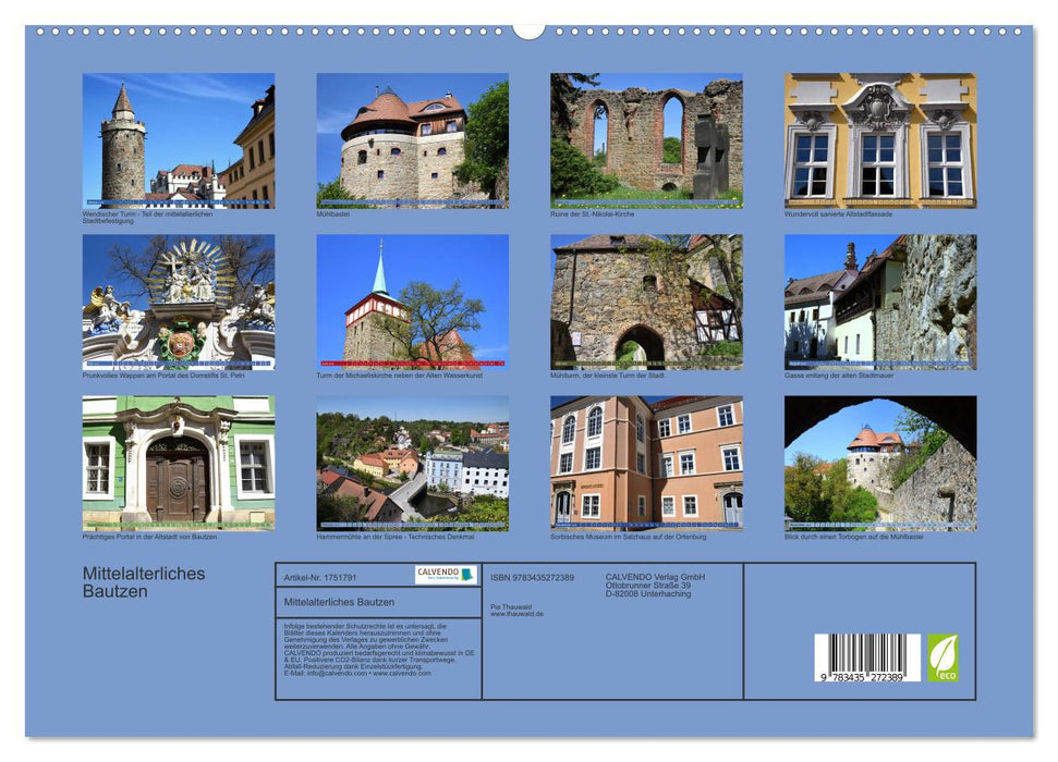 Mittelalterliches Bautzen (CALVENDO Premium Wandkalender 2025)