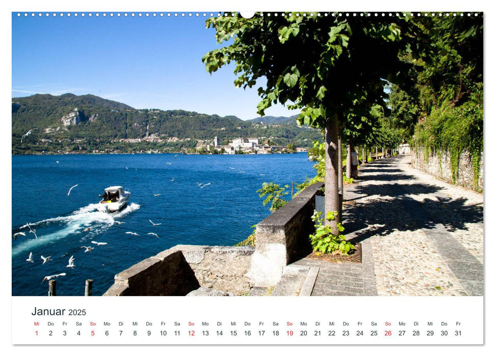 Mediterraneo - Lago di Como, Lago Maggiore, Lago d'Orta (CALVENDO Premium Wandkalender 2025)