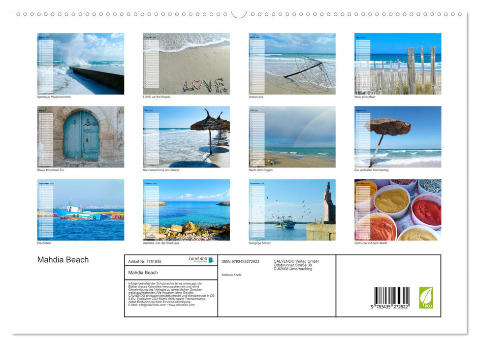 Mahdia Beach (CALVENDO Premium Wandkalender 2025)