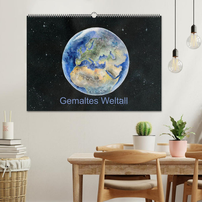 Gemaltes Weltall (CALVENDO Wandkalender 2025)