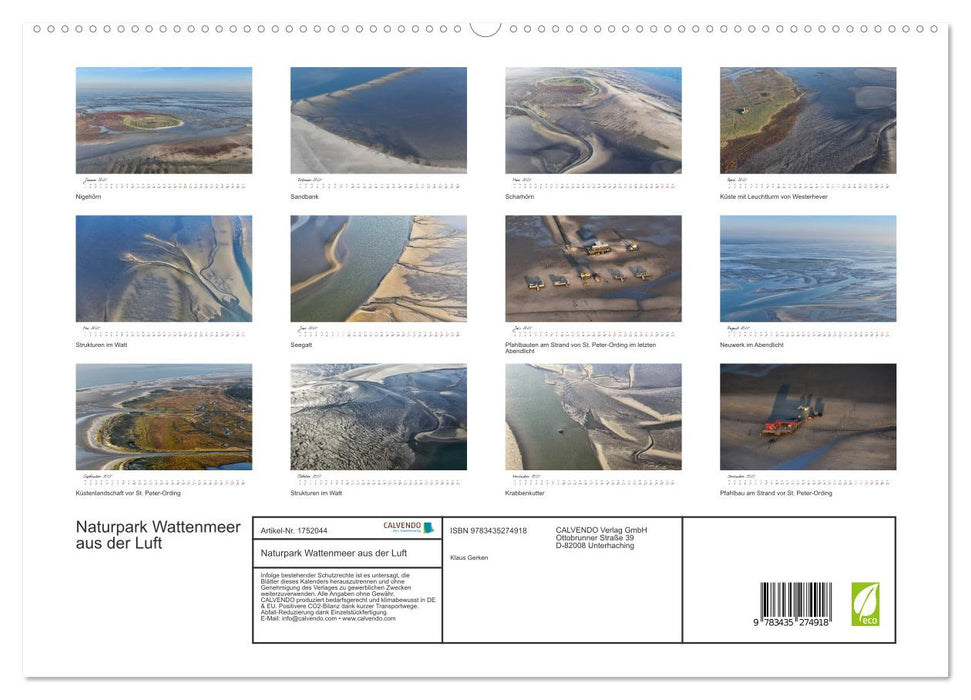 Naturpark Wattenmeer aus der Luft (CALVENDO Premium Wandkalender 2025)