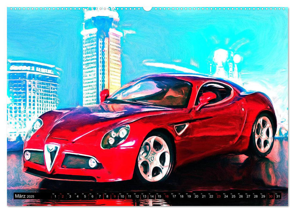 SPORTSCAR ARTWORKS Creative Works by Jean-Louis Glineur (CALVENDO Premium Wandkalender 2025)