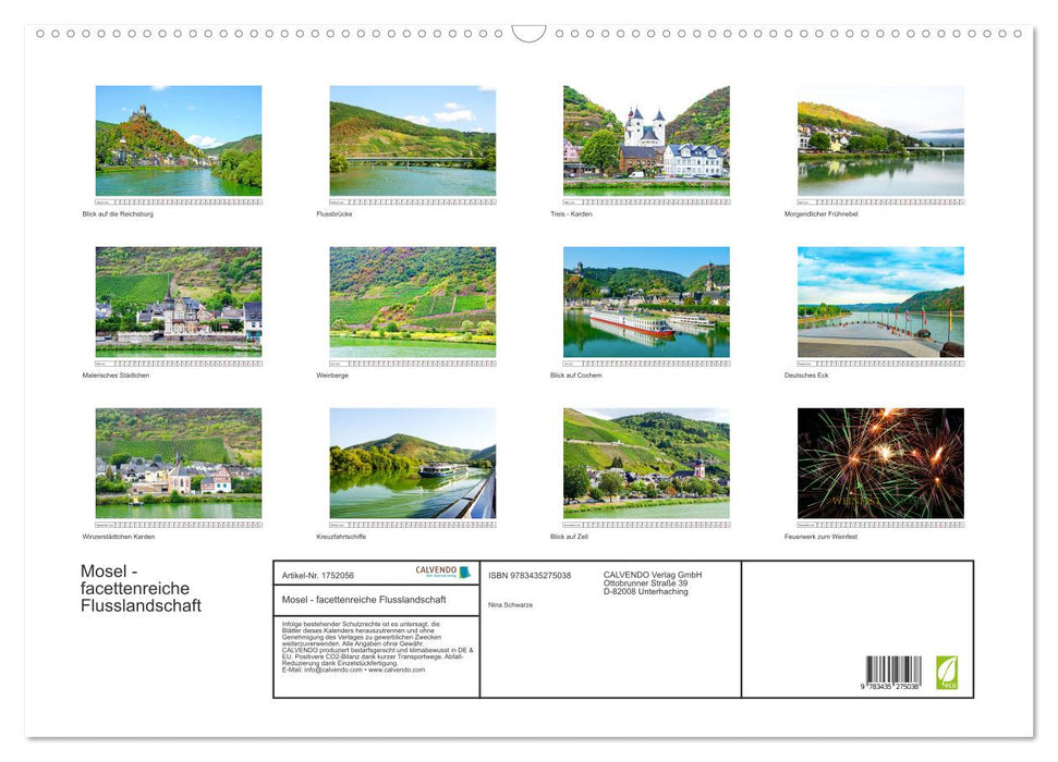 Mosel - facettenreiche Flusslandschaft (CALVENDO Wandkalender 2025)