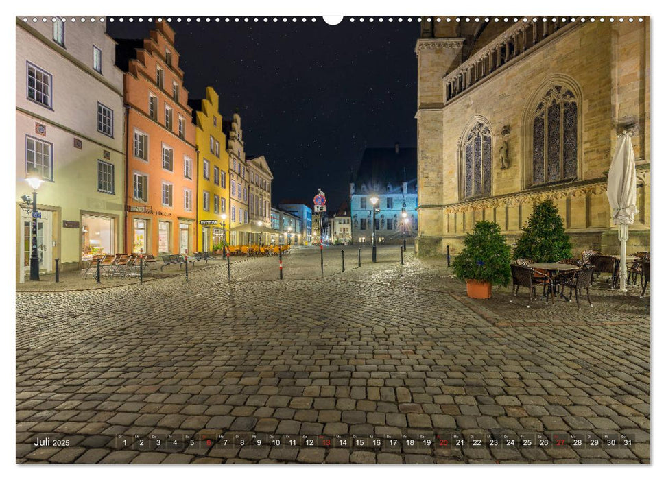 Osnabrück für Nachtschwärmer (CALVENDO Premium Wandkalender 2025)