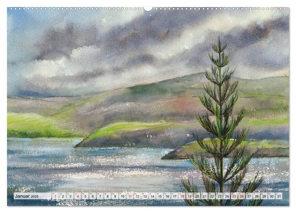 Neuseeland in Aquarell (CALVENDO Wandkalender 2025)