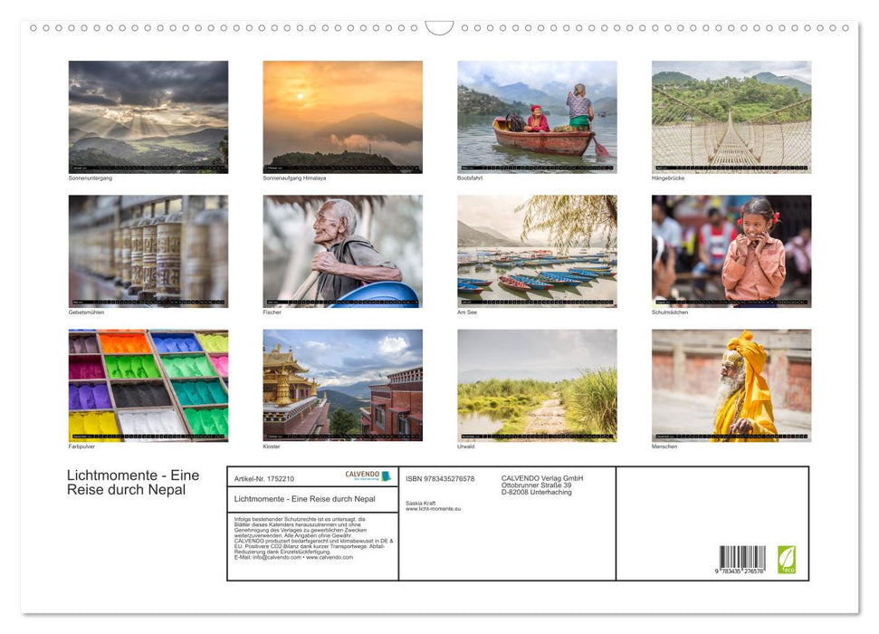 Lichtmomente - Eine Reise durch Nepal (CALVENDO Wandkalender 2025)