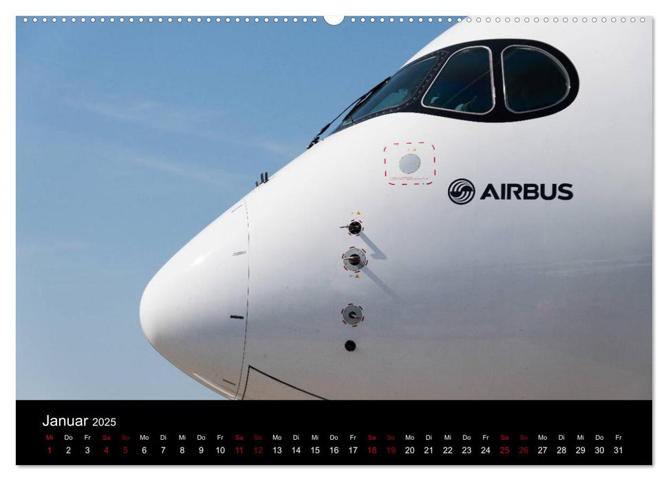 Airbus A350 Hautnah (CALVENDO Premium Wandkalender 2025)