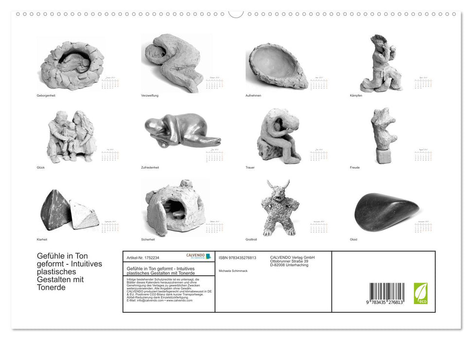 Gefühle in Ton geformt - Intuitives plastisches Gestalten mit Tonerde (CALVENDO Premium Wandkalender 2025)